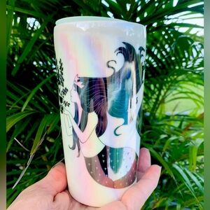 Starbucks Siren Iridescent Ceramic Cup Pearlized Mermaid Tumbler Mug 12oz NWT